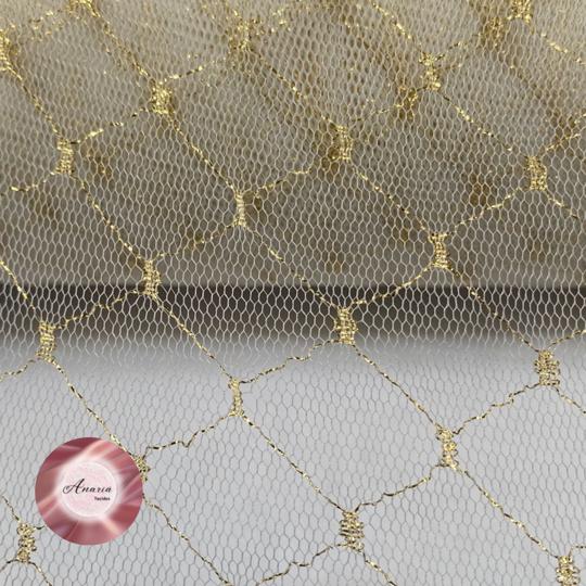 Renda Amarela Fio Dourado